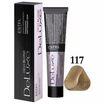 Estel De Luxe High Blond краска-уход, 117 пепельно-коричневый блондин ультра, 60 мл