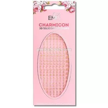 E.mi, charmicon 3d silicone stickers, наклейки для ногтей, "буквы" золото