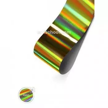 E.MI, Фольга голографическая, Золотая, №2, "Поперечные линии", 1,5 м