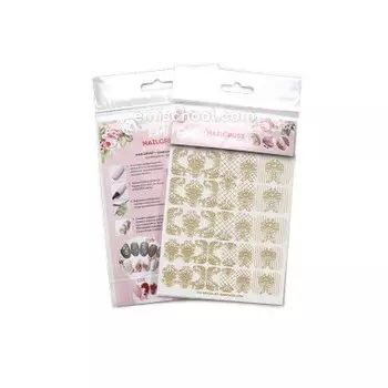 E.MI, Nailcrust, Трафареты-слайдеры для ногтей, №3, золотые