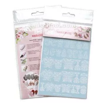 E.MI, Nailcrust, Трафареты-слайдеры для ногтей, №4, белые