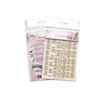 E.MI, Nailcrust, Трафареты-слайдеры для ногтей, №5, золотые