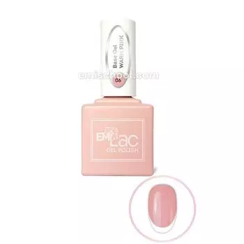 E.MiLac, Base gel, Камуфлирующее базовое покрытие, №06, Теплый розовый, 15 мл