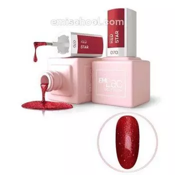 E.MiLac, Dolce Vita, Гель-лак, Красная звезда, №070, 9 мл