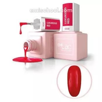 E.MiLac, Гель-лак, Роскошный красный, №008, 9 мл