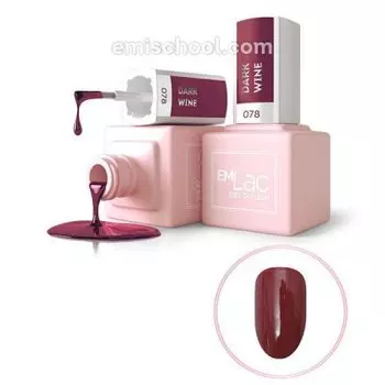 E.MiLac, Royal Tone, Гель-лак, Черное вино, №078, 9 мл