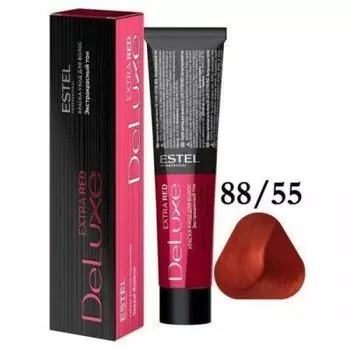 Estel De Luxe Extra Red краска-уход, 88/55 светло-русый красный интенсивный, 60 мл