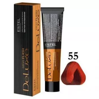 Estel De Luxe High Flash краска-уход для цветного мелирования волос, 55 красный, 60 мл