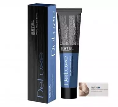 Estel De Luxe краска-уход, 10/116 светлый блондин усиленный пепельно-фиолетовый, 60 мл