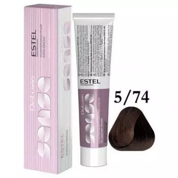 Estel De Luxe Sense - Крем-краска 5\74 Светлый шатен коричнево-медный, 60 мл