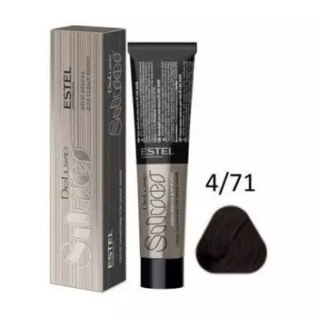 Estel De Luxe Silver крем-краска для седых волос, 4-71 Шатен коричнево-пепельный, 60 мл