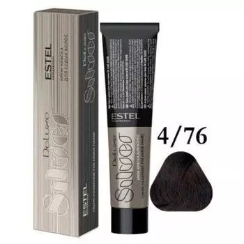 Estel De Luxe Silver крем-краска для седых волос, 4-76 Шатен коричнево-фиолетовый, 60 мл