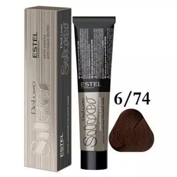 Estel De Luxe Silver крем-краска для седых волос, 6-74 Темно-русый коричнево-медный, 60 мл
