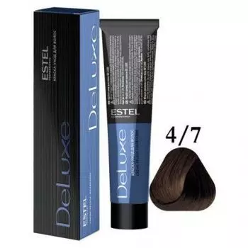 Estel Professional De Luxe стойкая краска-уход для волос, 4/7 шатен коричневый, 60 мл