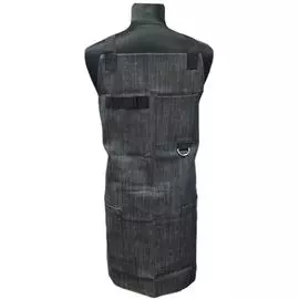 фартук джинсовый плотный с металлическими полукольцами темно-серый ф23-101