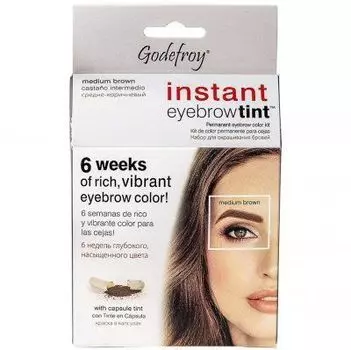 Godefroy Eyebrow Tint Dark Brown 10 Капсул Краска-Хна для бровей Темно-коричневая