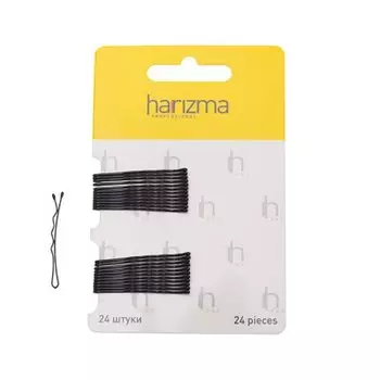 Harizma Невидимки 24шт 40 мм волна Черные