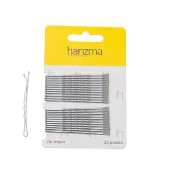 Harizma Невидимки 24шт 60 мм волна Серебро