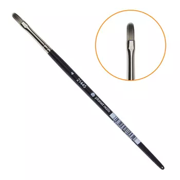 Planet Nails, Кисть гелевая овальная серый ворс, №4