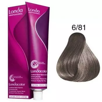 Londacolor 6/81 Стойкая крем-краска для волос темный блонд жемчужно-пепельный, 60 мл