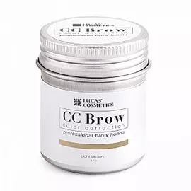 Lucas cosmetics, cc brow, хна для бровей, светло-коричневый, в баночке, 5 г