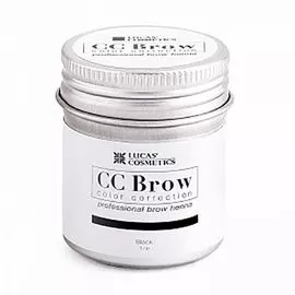 Lucas cosmetics, cc brow, хна для бровей, черный, в баночке, 5 г