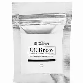 Lucas cosmetics, cc brow, хна для бровей, черный, в саше, 10 г