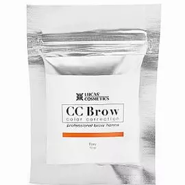 Lucas cosmetics, cc brow, хна для бровей, рыжий, в саше, 10 г