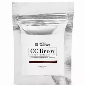 Lucas cosmetics, cc brow, хна для бровей, темно-коричневый, в саше, 10 г