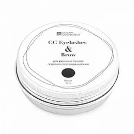 Lucas cosmetics, cc eyelashes, хна для бровей и ресниц, черный, в банке, 10 г
