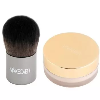 Makeover, рассыпчатая пудра с кисточкой кабуки, ivory silk, 12 г