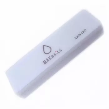 MAKnails Баф Белые (абразив 220/220 ) на пластиковой основе, размер 87х26