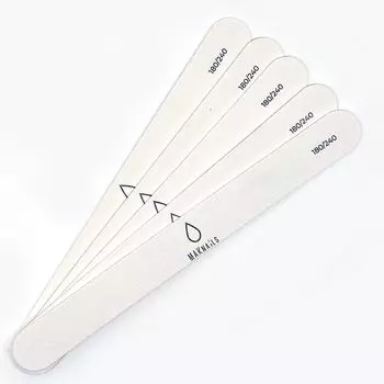 MAKnails Пилка для натуральных ногтей на деревянной основе белая " (180/240)