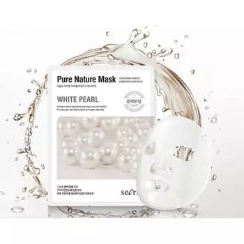 Маска для лица тканевая с экстрактом жемчуга, Anskin Secriss Pure Nature Mask Pack- White pearl 25мл