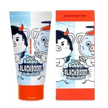 Маска кислородная для очищения пор, черная, Elizavecca Hell-Pore bubble blackboom pore pack 150мл
