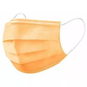 Маска Защитная медицинская "ЭКОНОМ" Оранжевая (в пакете) 50шт.