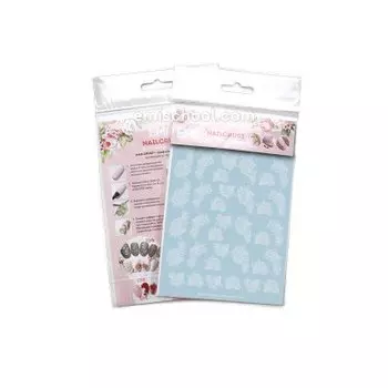 E.MI, Nailcrust, Трафареты-слайдеры для ногтей, №8, белые