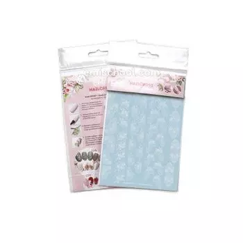 E.MI, Nailcrust, Трафареты-слайдеры для ногтей, №9, белые