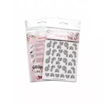 E.MI, Nailcrust, Трафареты-слайдеры для ногтей, №8, черные