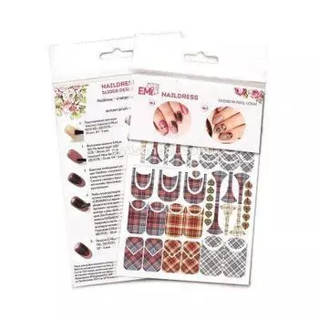 E.MI, Naildress Slider Design, Слайдеры на ногти, Тартан