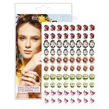 E.MI, Наклейки для декупажа, "Объемный винтаж", Цветы №2