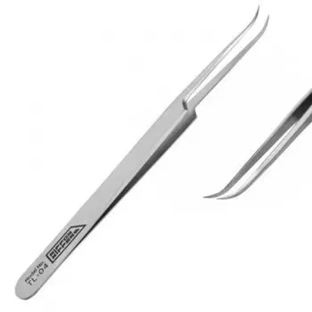 Nippon Nippers. Пинцет для наращивания ресниц, изогнутый, длина 125 мм. Ручная заточка. NN_TL-04