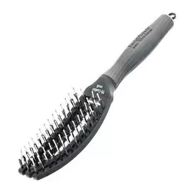 Olivia garden fingerbrush щетка изогнутая продувная малая комбинированная черная