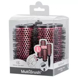 Olivia garden multibrush набор 4шт.2в-1 l термобрашинг + ручка 46мм