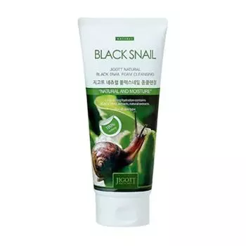 Пенка очищающая с экстрактом слизи черной улитки - Jigott Natural black snail foam сleansing, 180мл