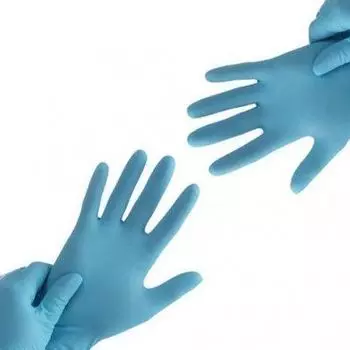 Перчатки Виниловые неопудренные ГОЛУБЫЕ размер-L 100шт. AVIORA