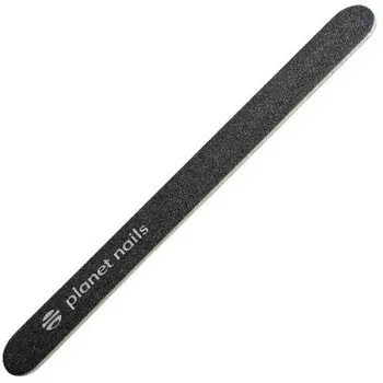 Planet Nails, Пилка для ногтей на деревянной основе, черная, 100/180