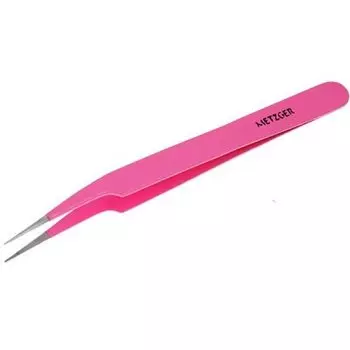 Пинцет острый с углом Metzger РТ-6521-PK-11.9 Розовый