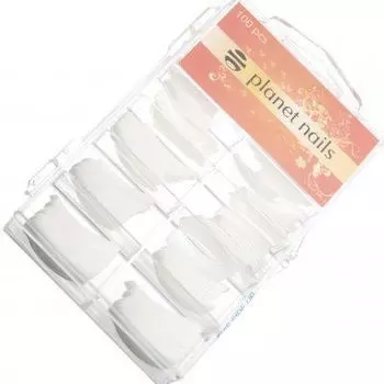 Planet Nails, Типсы белые, №1-10, 100 шт