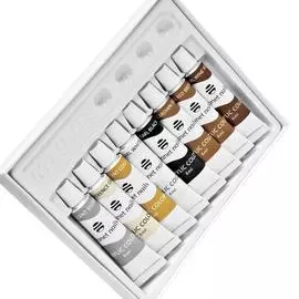 Planeta nails, nailart, краска акриловая на водной основе, металлик, 6 мл, 8 шт